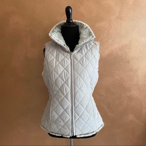 Quilted reversible fur vest